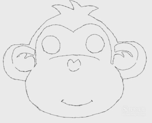 萌猴子小面具怎么画