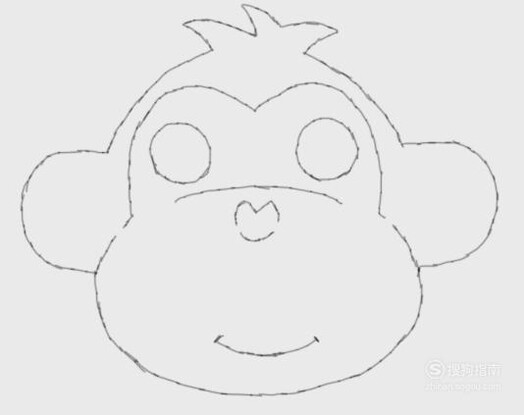 萌猴子小面具怎么画