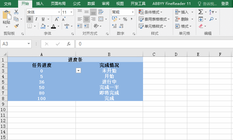 Excel技巧：Excel进度条和数据条的制作技巧